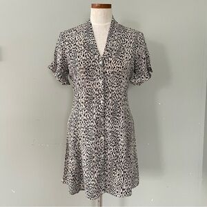 All Saints Fay Leopard print Shirt dress preowned size XS